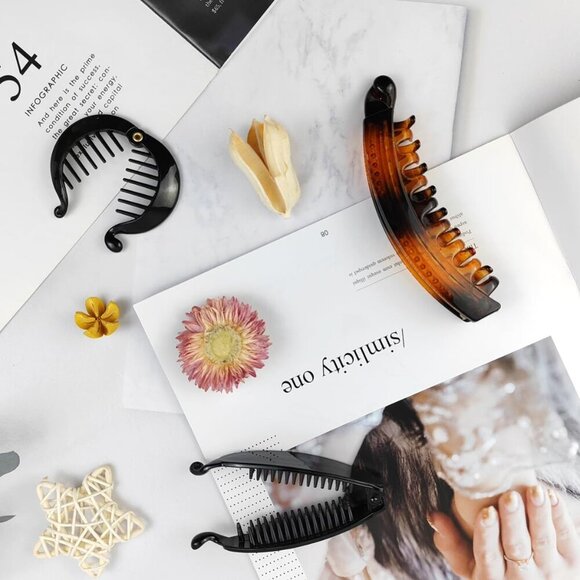 20PCS Banana Hair Clips Durable Resin Plastic T style for Women Girls main image 4